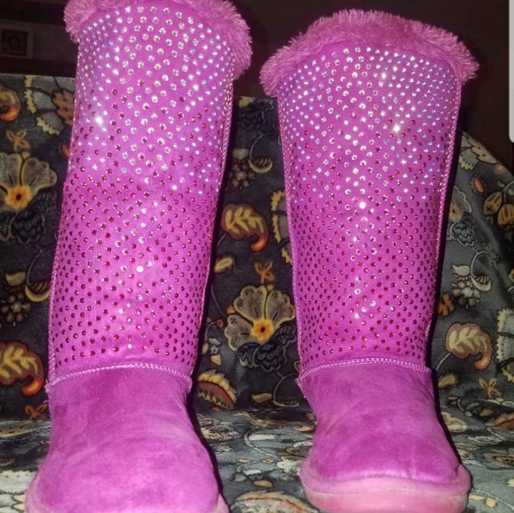 Pink Justice Rhinestone Boots